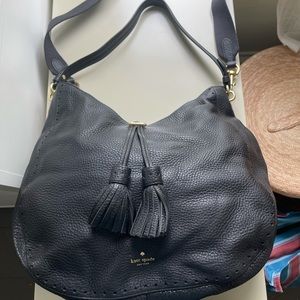 Large black leather Kate spade purse lightly worn